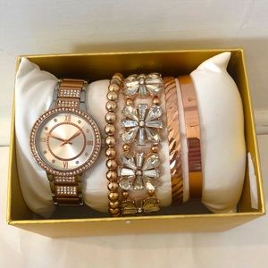Watch and 4 bracelet set